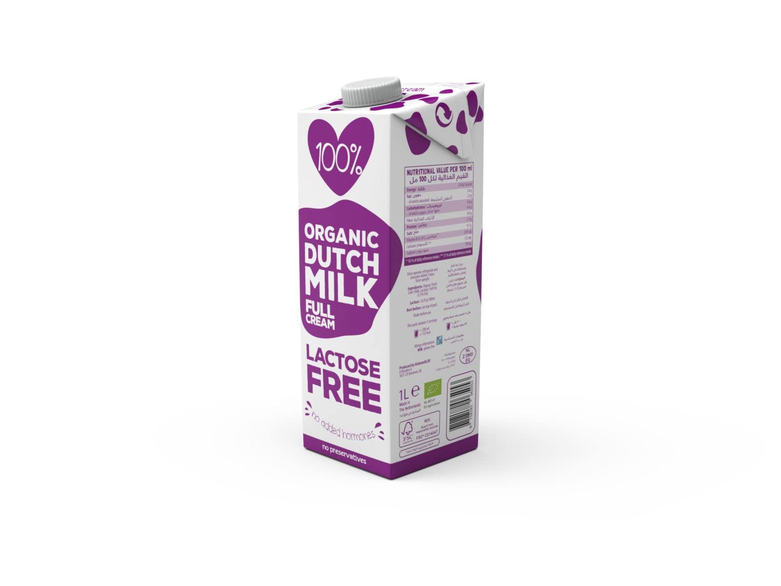 100%. Organic Lactose Free Milk 1L | Full Fat | No Added Hormones